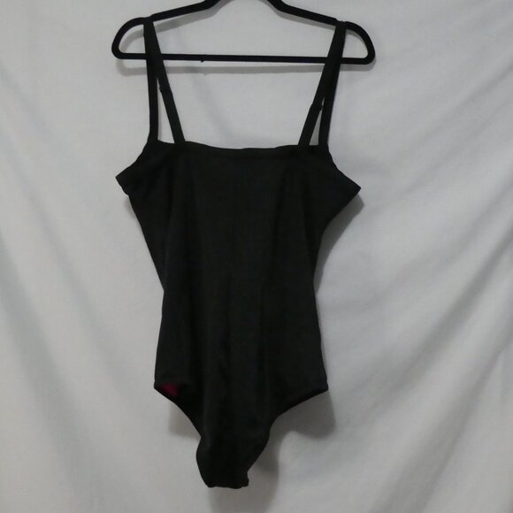 TORRID | size 2 | Black & Pink Lattice Peekaboo Push Up Demi Swimsuit One Piece - Picture 2 of 14